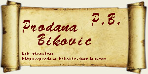 Prodana Biković vizit kartica